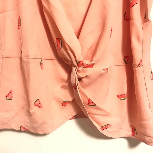 Hippie Rose Knot Twist Front Peach Melon Tank Top - Picture 2 of 4